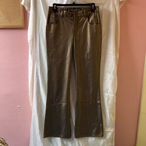 Mudd Vinyl Pants, Denim Style in Olive Green-Bronze